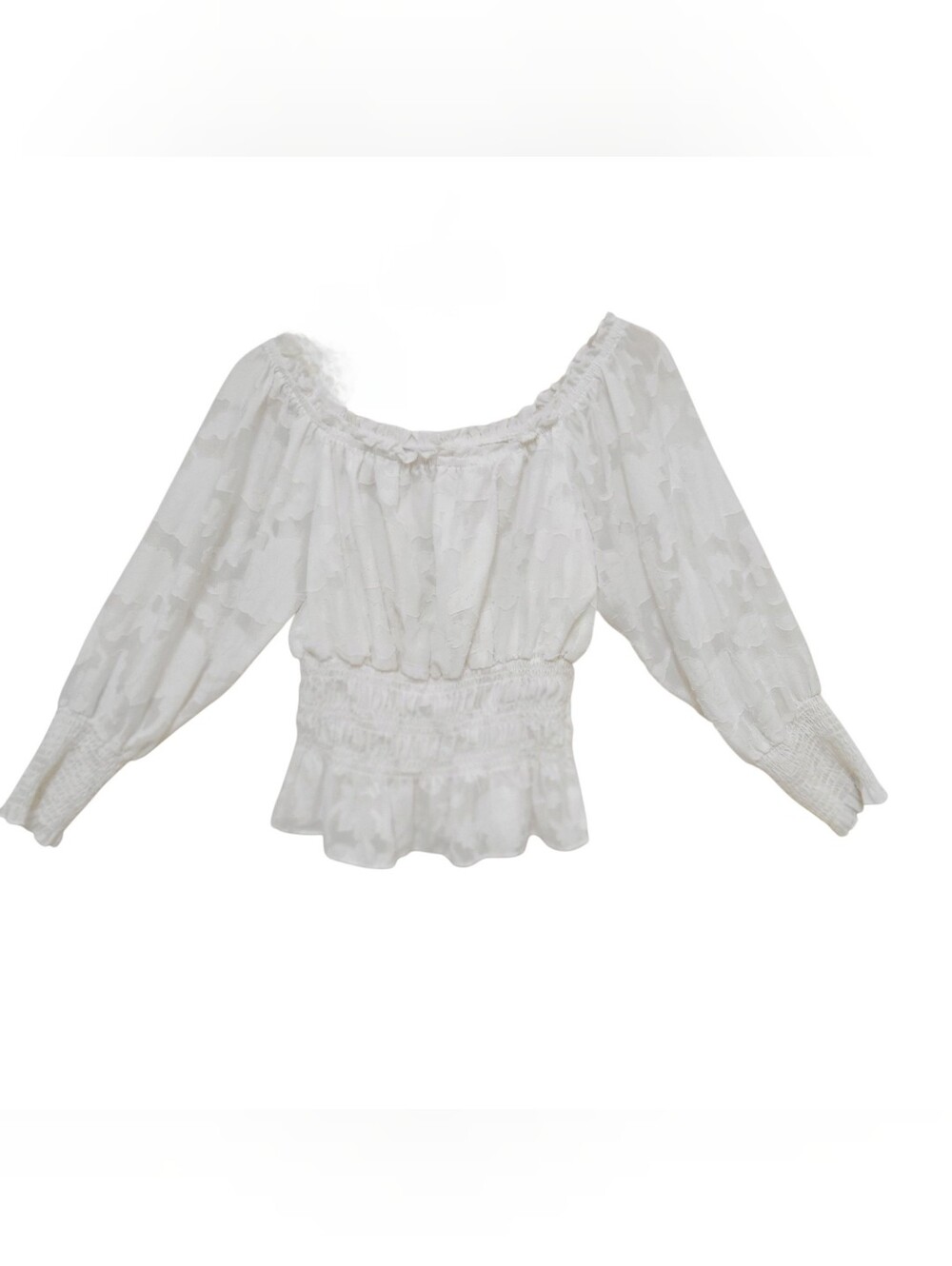 Yuni fairy boho peasant Women's sheer blouse Size Large floral romantic flowy